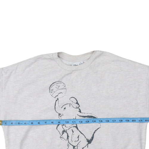 Disney Women Grey Dumbo Crew Neck Pullover Sweatshirt Size S 10/12