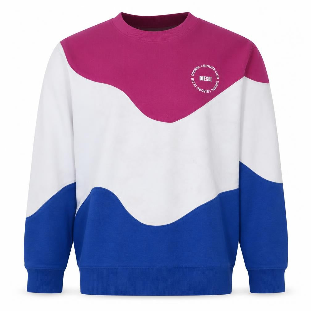 Front view of Diesel Men's Multicoloured L Crew Neck Pullover Sweatshirt