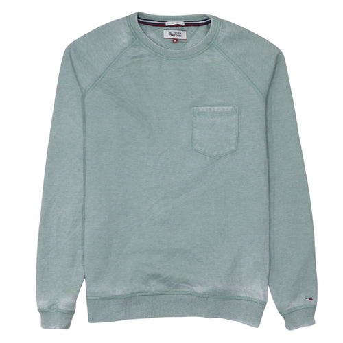 Hilfiger Denim Men's Green Crew Neck Sweatshirt M Regular Fit