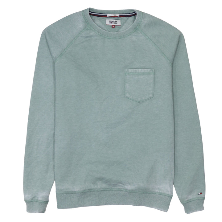 Hilfiger Denim Men's Green Crew Neck Sweatshirt M Regular Fit