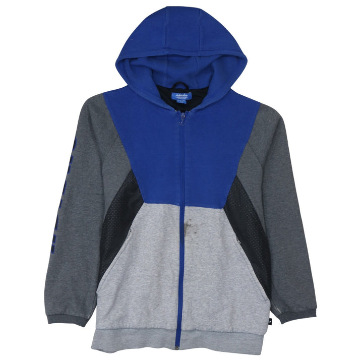 Adidas Mens Blue Grey Full Zip Hoodie Size M Sportswear