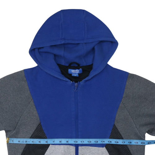 Adidas Mens Blue Grey Full Zip Hoodie Size M Sportswear