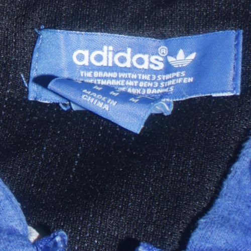 Adidas Mens Blue Grey Full Zip Hoodie Size M Sportswear