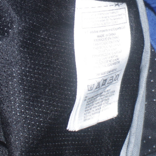 Adidas Mens Blue Grey Full Zip Hoodie Size M Sportswear