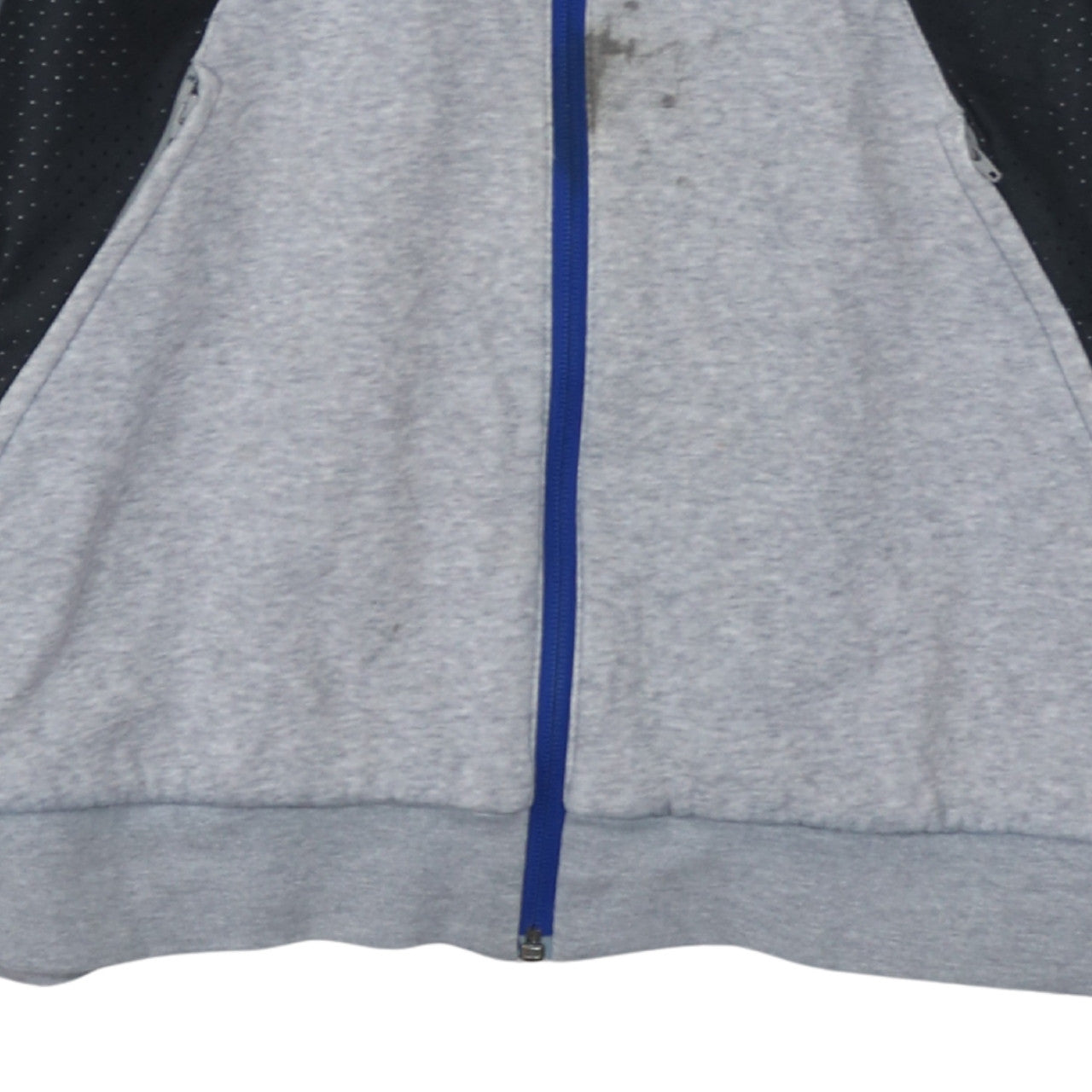 Adidas Mens Blue Grey Full Zip Hoodie Size M Sportswear