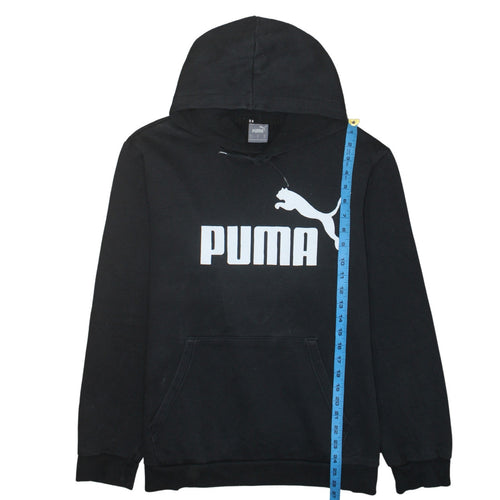 Puma Men's Black XL Pullover Hoodie with Logo Print