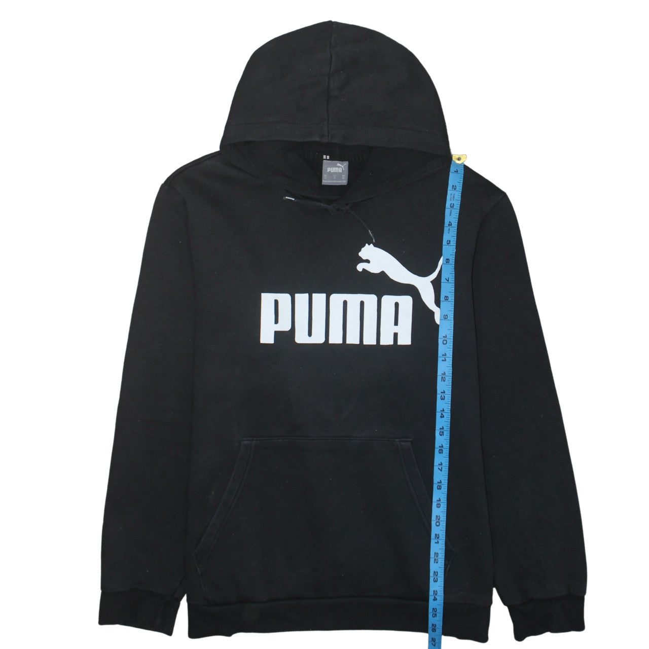Puma Men's Black XL Pullover Hoodie with Logo Print