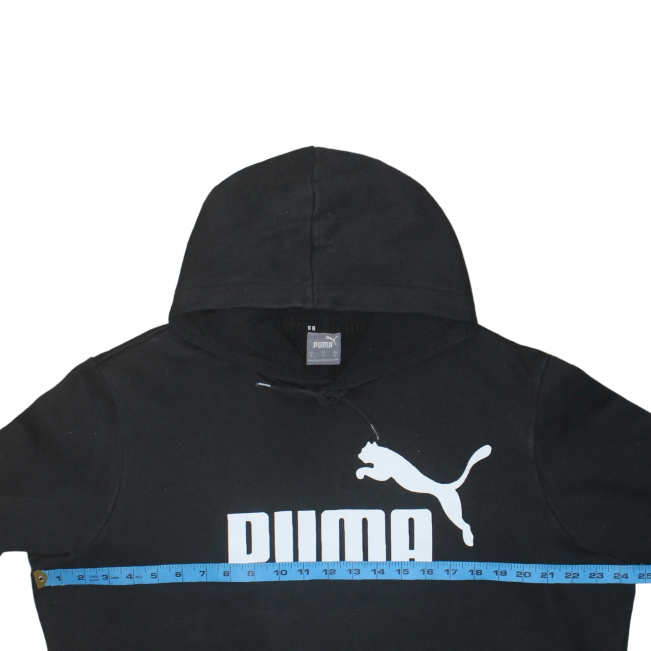 Puma Men's Black XL Pullover Hoodie with Logo Print