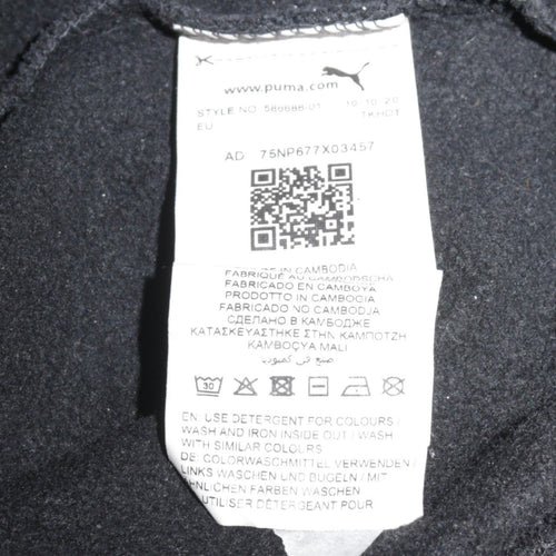 Puma Men's Black XL Pullover Hoodie with Logo Print