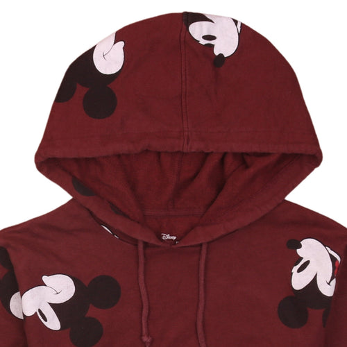 Disney Mickey Mouse Red Pullover Hoodie Men S Graphic Print