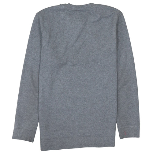 Vans Men Grey Large Logo Crew Neck Pullover Sweatshirt