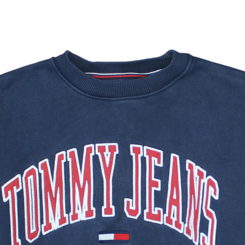 Tommy Jeans Men's Blue Small Crew Neck Pullover Sweatshirt