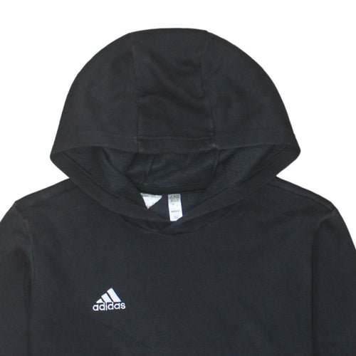 Adidas Boys Black Pullover Hoodie 13-14 Years Sports Fleece Sweatshirt