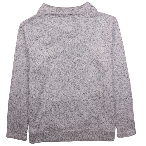 Champion Mens Grey Henley Sweatshirt L Collared Knit