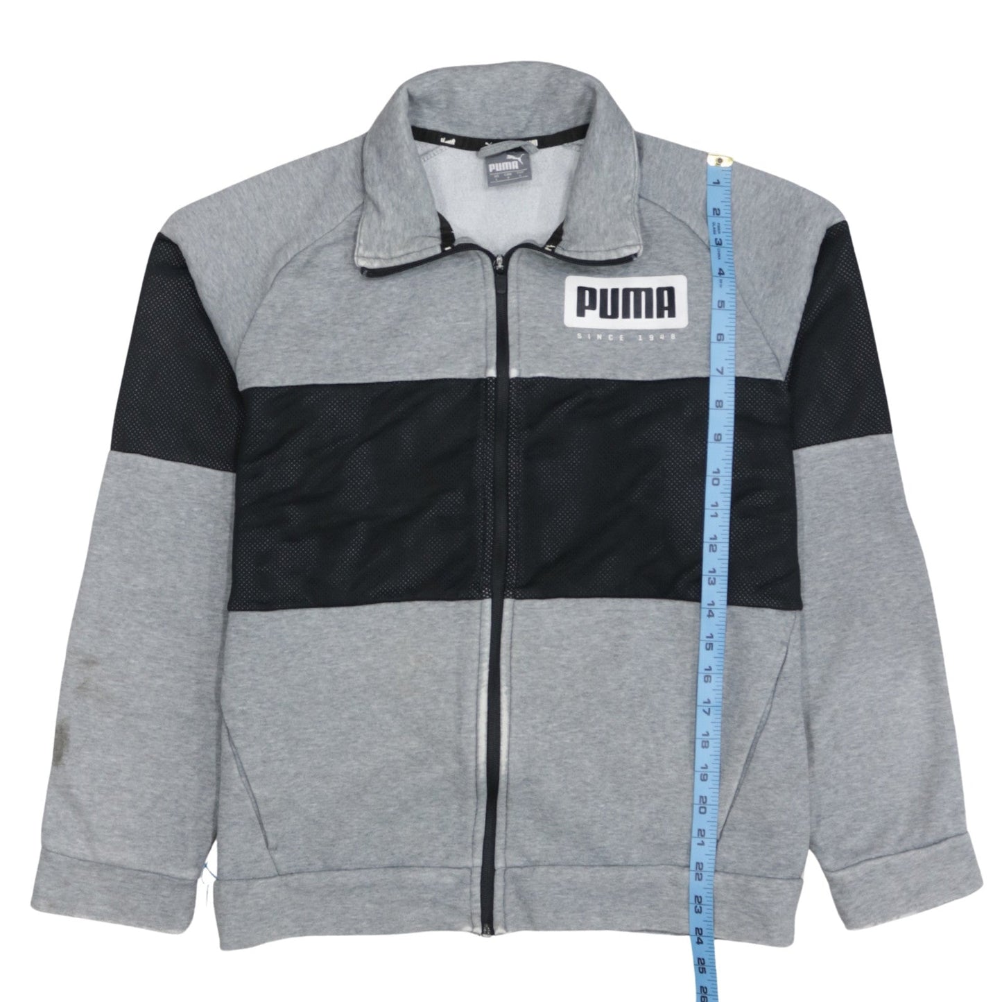 Puma Men's Grey Full Zip Sports Sweatshirt Size L