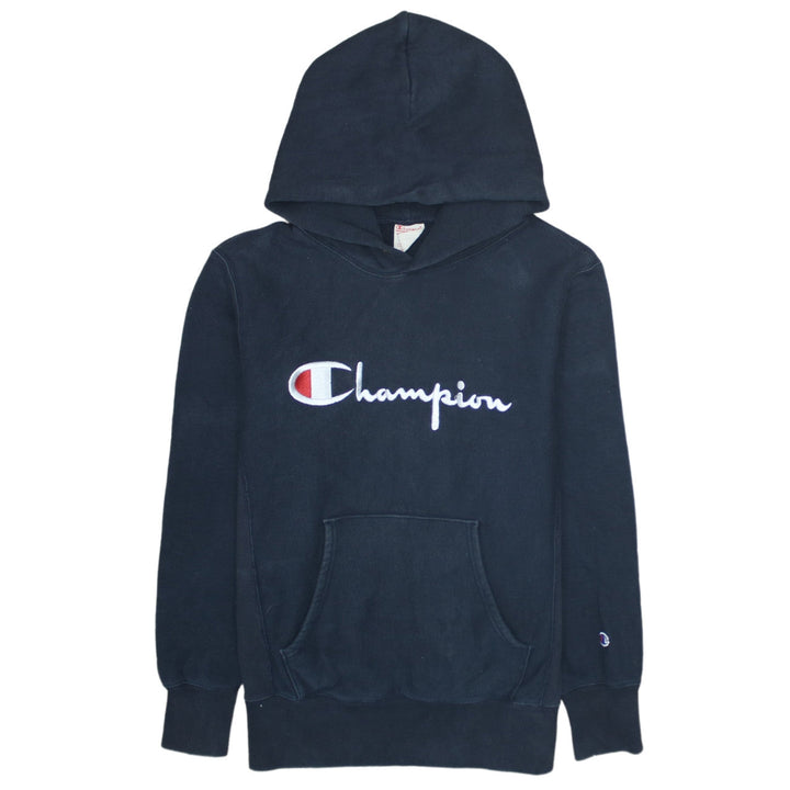 Champion Men's Black Reverse Weave Pullover Hoodie Size L Embroidered Logo