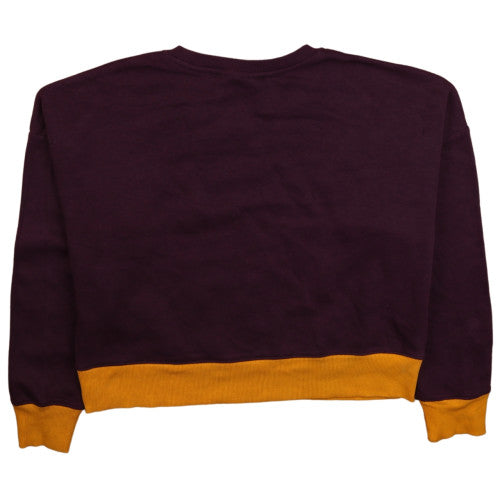 FILA Womens Burgundy & Mustard Logo Pullover Sweatshirt UK 14