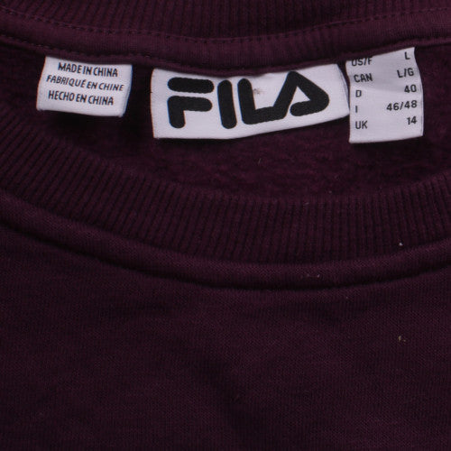 FILA Womens Burgundy & Mustard Logo Pullover Sweatshirt UK 14