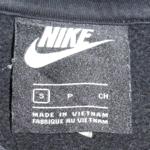 Nike Men's Black Small Pullover Sweatshirt Double Swoosh Logo Crew Neck