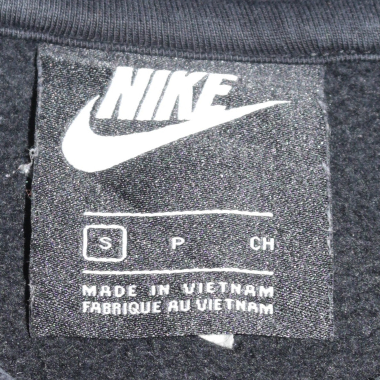 Nike Men's Black Small Pullover Sweatshirt Double Swoosh Logo Crew Neck