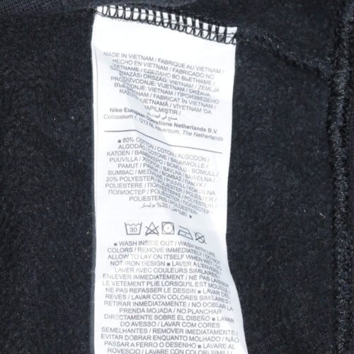 Nike Men's Black Small Pullover Sweatshirt Double Swoosh Logo Crew Neck
