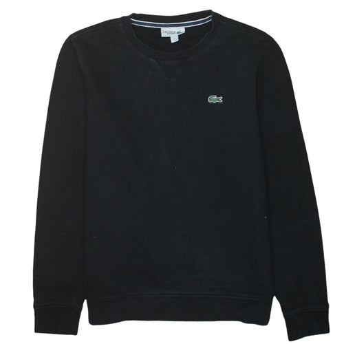 Lacoste Sport Men Black M Crew Neck Cotton Fleece Sweatshirt