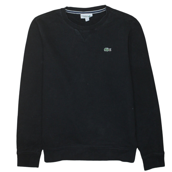 Lacoste Sport Men Black M Crew Neck Cotton Fleece Sweatshirt