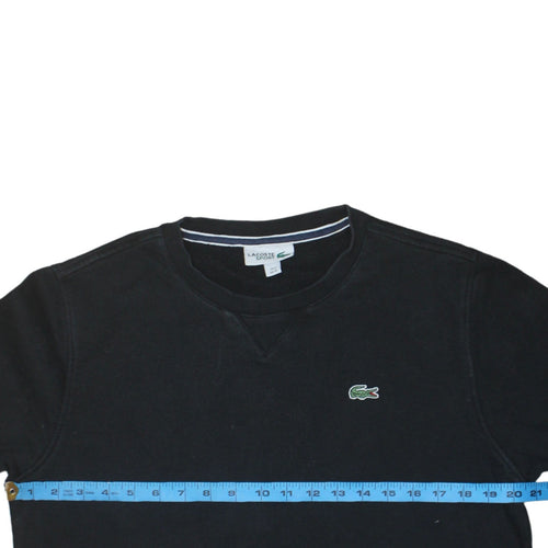 Lacoste Sport Men Black M Crew Neck Cotton Fleece Sweatshirt