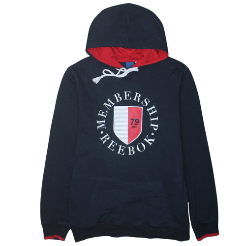 Reebok Men's Navy Blue Pullover Hoodie M Graphic Sportswear