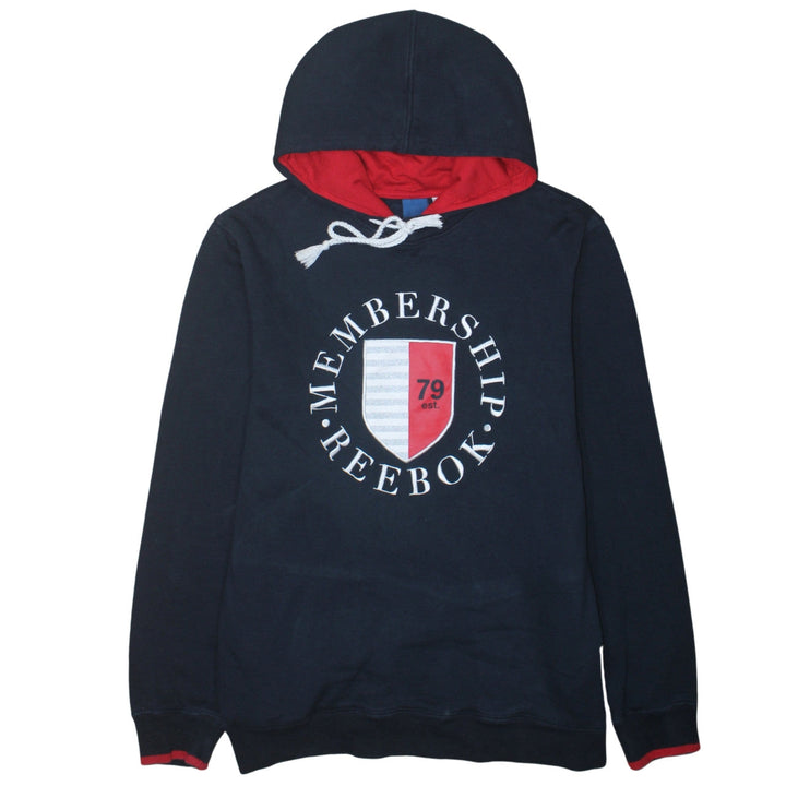 Reebok Men's Navy Blue Pullover Hoodie M Graphic Sportswear