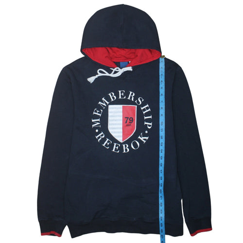 Reebok Men's Navy Blue Pullover Hoodie M Graphic Sportswear