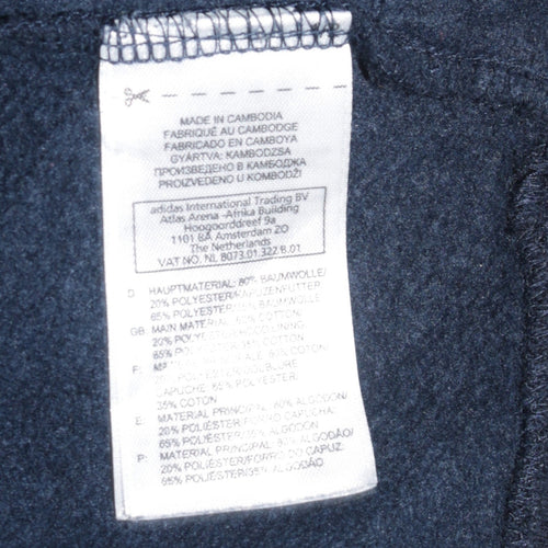Reebok Men's Navy Blue Pullover Hoodie M Graphic Sportswear