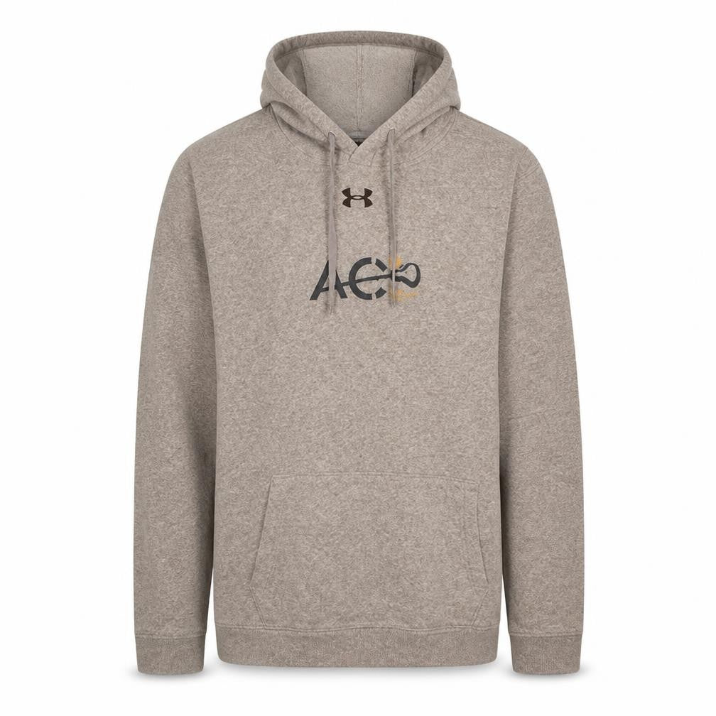 Front view of Under Armour Men's Grey Pullover Hoodie M Sports Fleece
