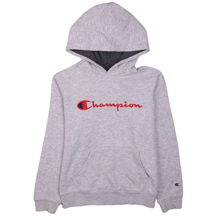 Champion Womens Grey Pullover Hoodie L Logo Embroidered Sweatshirt