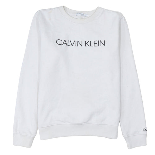 Calvin Klein Jeans Women's White Logo Sweatshirt Size 14