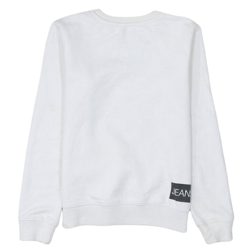 Calvin Klein Jeans Women's White Logo Sweatshirt Size 14