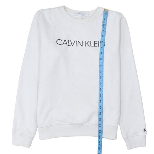 Calvin Klein Jeans Women's White Logo Sweatshirt Size 14
