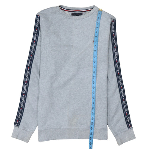 Tommy Hilfiger Men's Grey Logo Tape Sweatshirt Size M