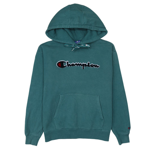 Champion Men's Green XS Pullover Hoodie Embroidered Logo