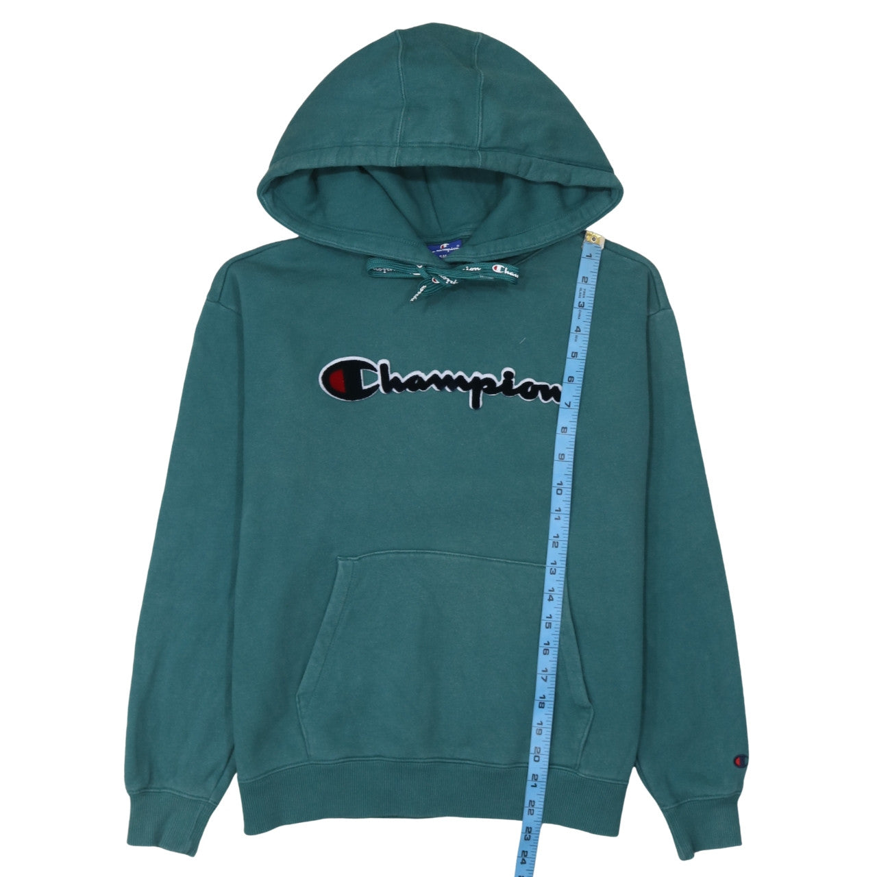 Champion Men's Green XS Pullover Hoodie Embroidered Logo