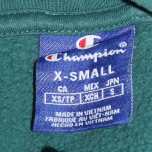 Champion Men's Green XS Pullover Hoodie Embroidered Logo