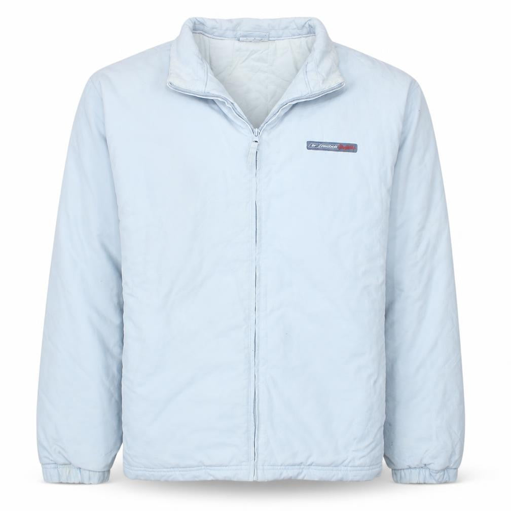 Front view of Reebok Men's Grey L Basic Sports Jacket, size L, 42in Polyester