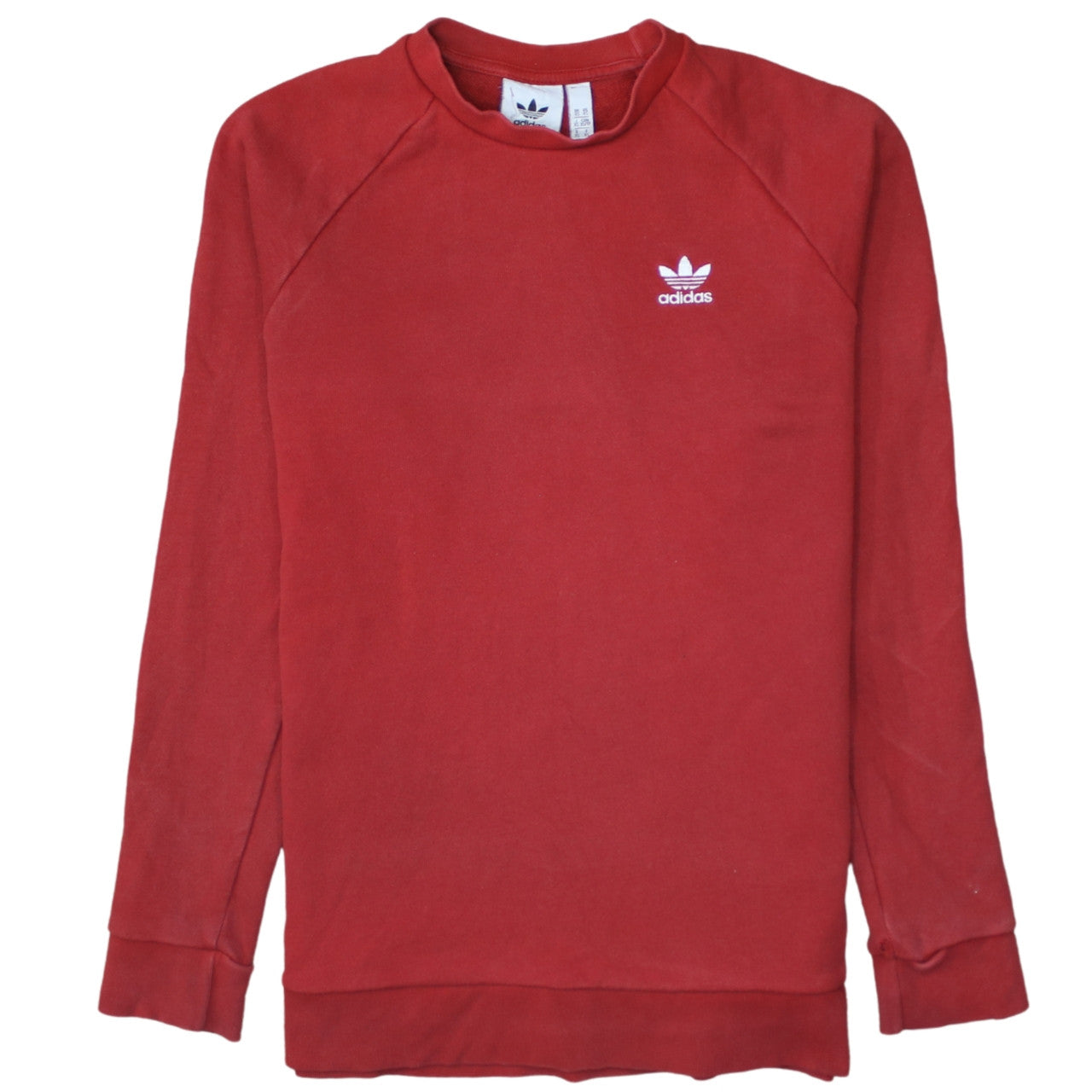 Adidas Mens Red Crew Neck Long Sleeve Pullover Sweatshirt L
