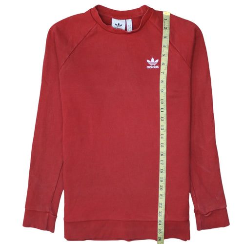 Adidas Mens Red Crew Neck Long Sleeve Pullover Sweatshirt L