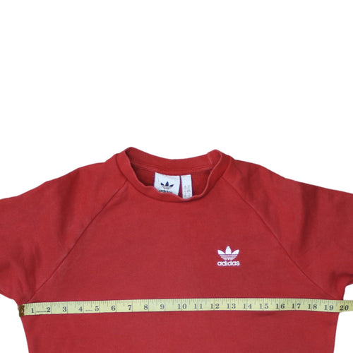 Adidas Mens Red Crew Neck Long Sleeve Pullover Sweatshirt L