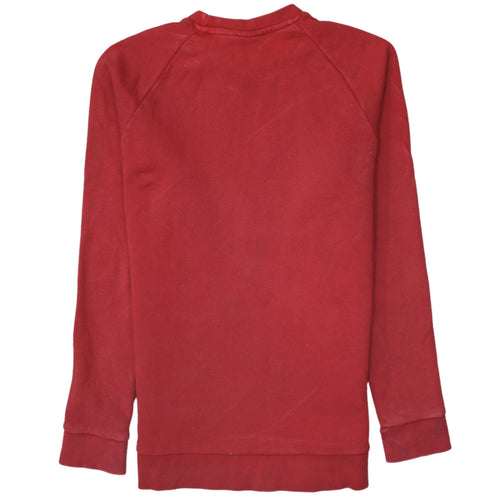 Adidas Mens Red Crew Neck Long Sleeve Pullover Sweatshirt L