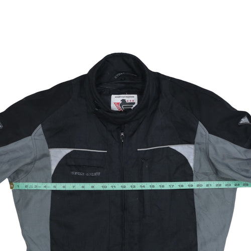 Cycle Spirit Men's Black Grey Motorcycle Jacket Size L Waterproof Biker Style