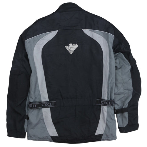 Cycle Spirit Men's Black Grey Motorcycle Jacket Size L Waterproof Biker Style