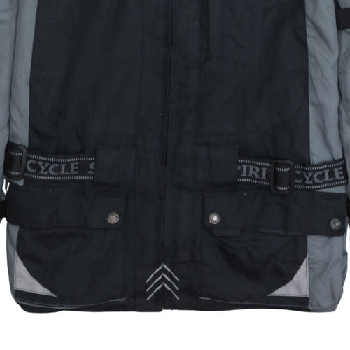 Cycle Spirit Men's Black Grey Motorcycle Jacket Size L Waterproof Biker Style
