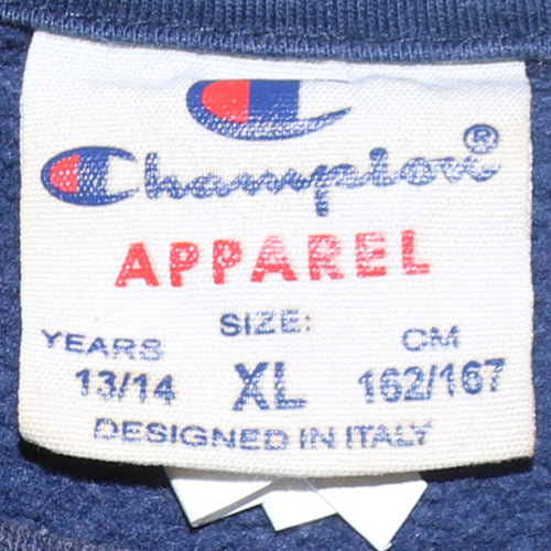 Champion Boys Navy Blue XL 13-14 Years Crew Neck Pullover Sweatshirt